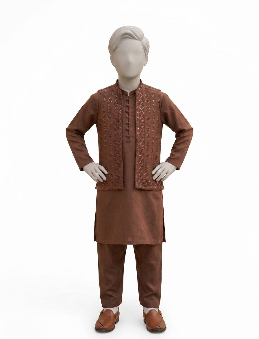 kurta Shalwar with Vest Kot